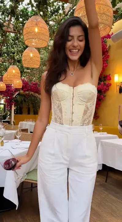 Ivory Corset Terrace Sip AI video template