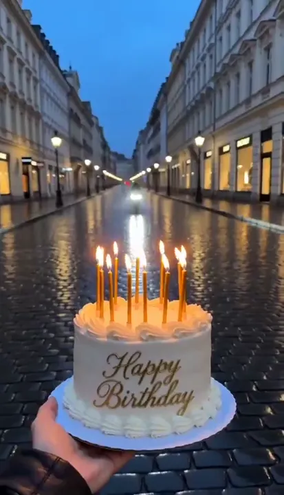 Birthday Candles Bike Ride-Up AI video template