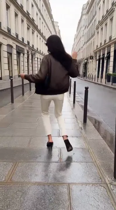 Rainy Rue Strut AI video template