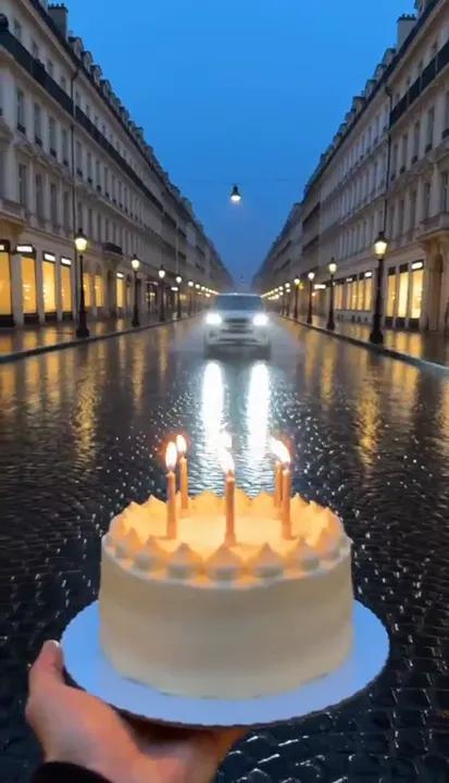 Birthday Candles Drive-Up AI video template